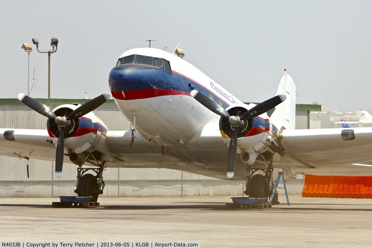 N403JB, 1945 Douglas DC3C-R-1830-90C (C-47B) C/N 16944/34203, Photographed at Long Beach Airport , California