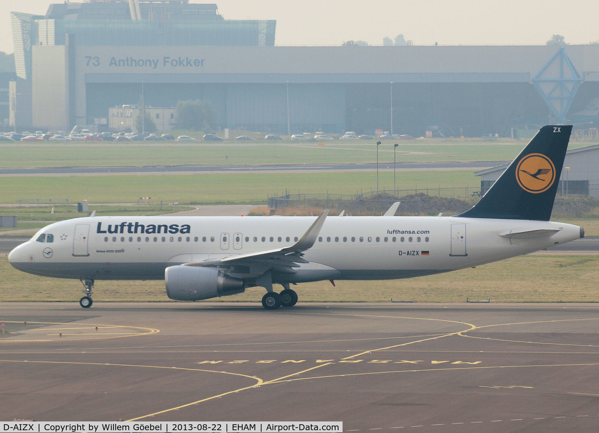 D-AIZX, 2013 Airbus A320-214 C/N 5741, Taxi to runway L18 of Schiphol Airport