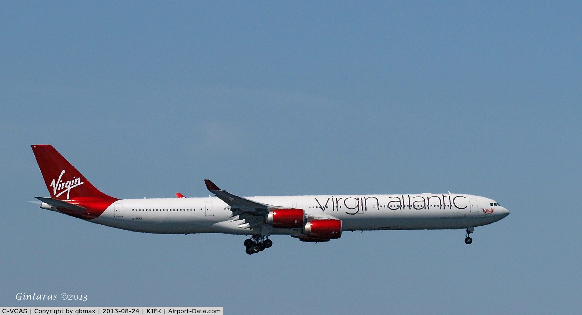 G-VGAS, 2005 Airbus A340-642 C/N 639, Final approach to JFK