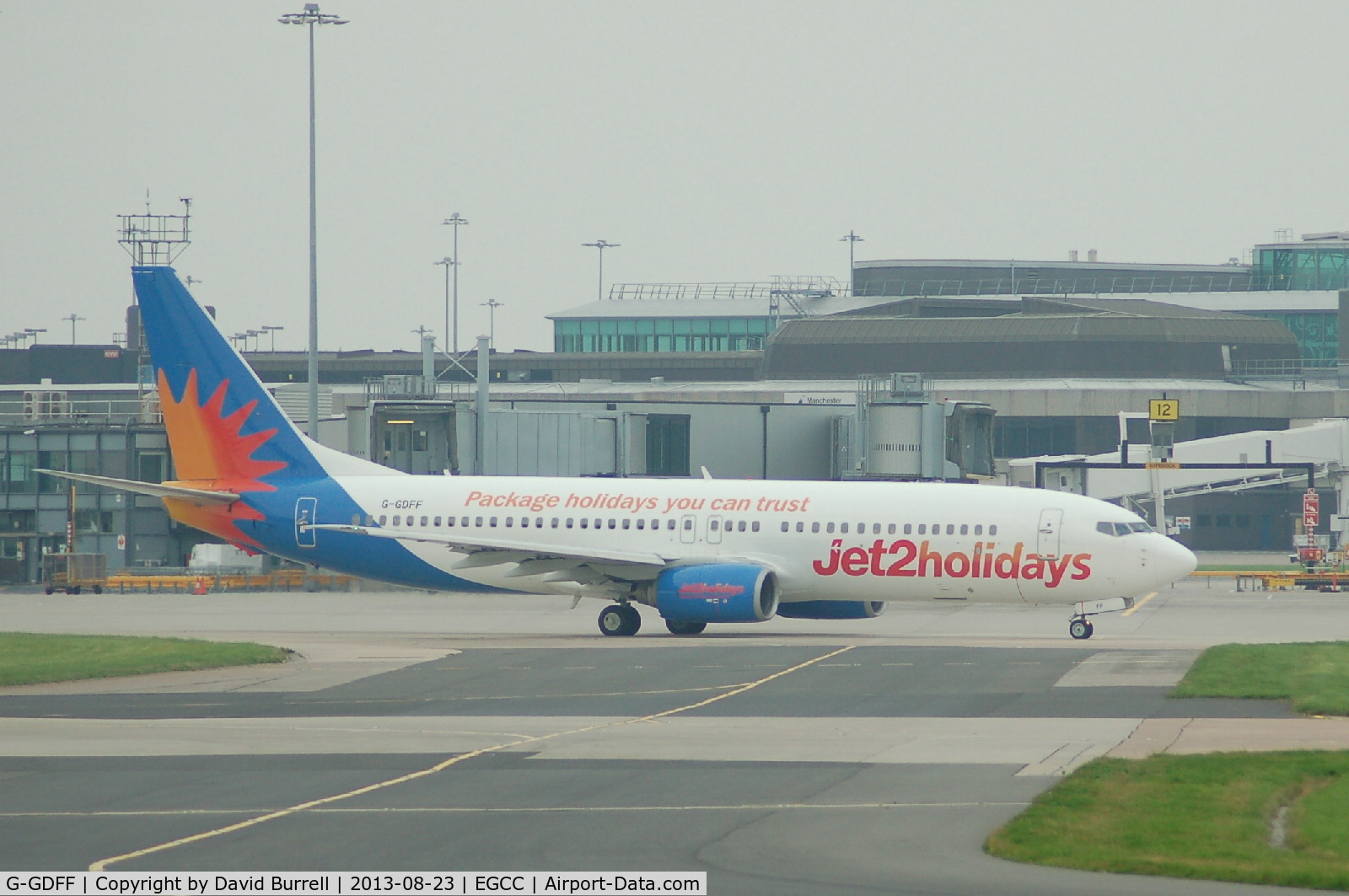 G-GDFF, 1999 Boeing 737-85P C/N 28385, Jet2 Boeing 737-85P taxiing at Manchester Airport.