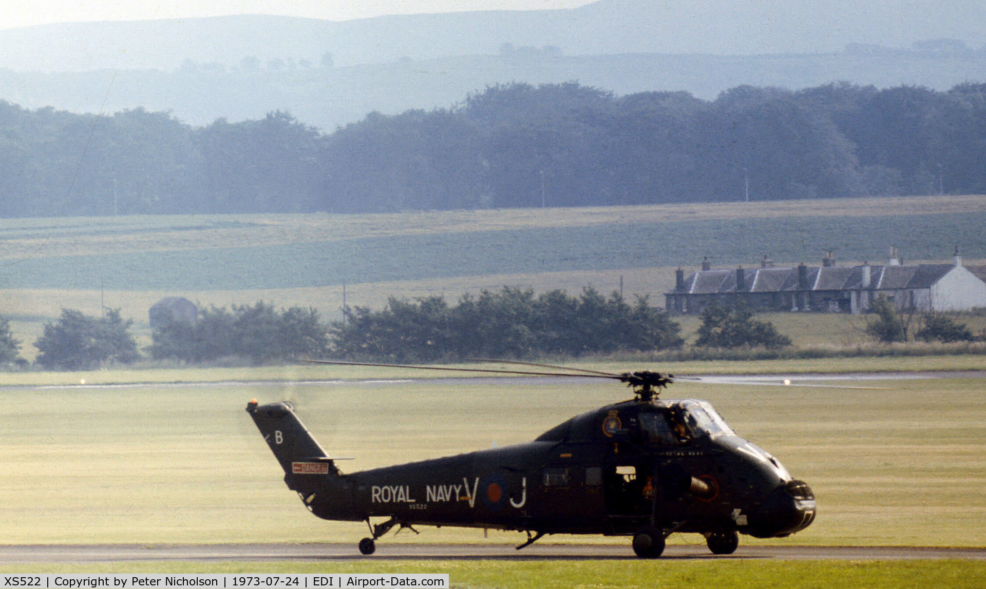 XS522, 1965 Westland Wessex HU.5 C/N WA191, Wessex HU.5 of 848 Squadron at RNAS Yeovilton visiting Edinburgh in the Summer of 1973.