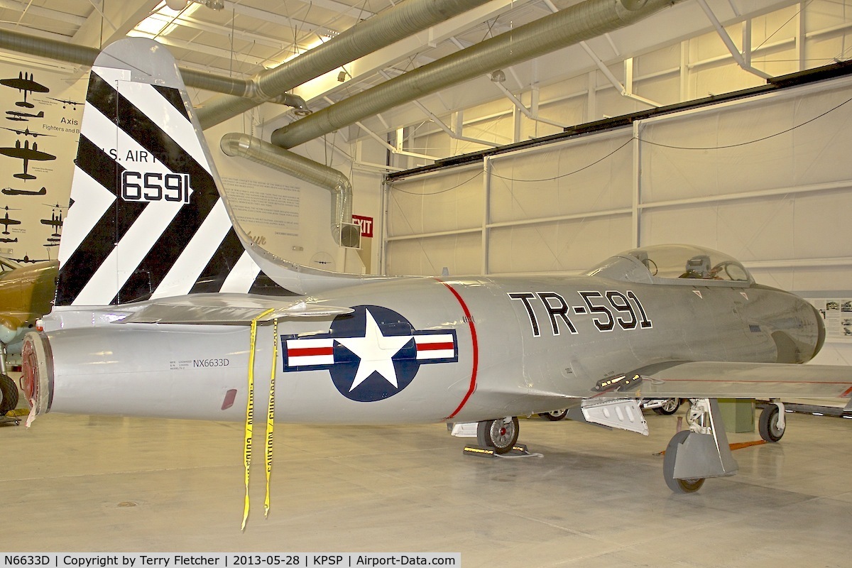 N6633D, Lockheed T-33B (TV-2 Seastar) C/N Not found 126591/N6633D, At Palm Springs Air Museum , California