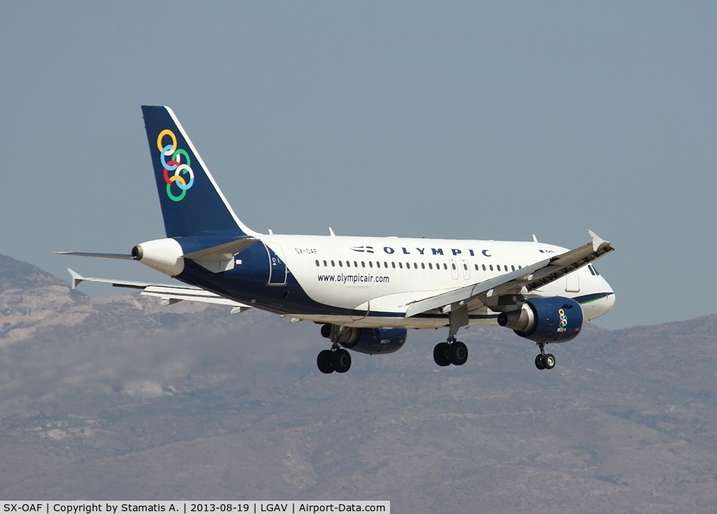 SX-OAF, 2009 Airbus A319-112 C/N 3895, Landing on rwy 03L @ LGAV