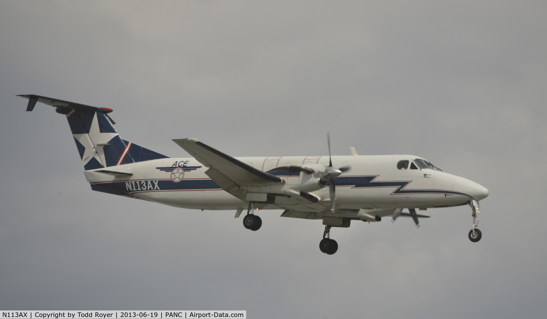 N113AX, 1988 Beech 1900C C/N UC-41, Arriving at Anchorage