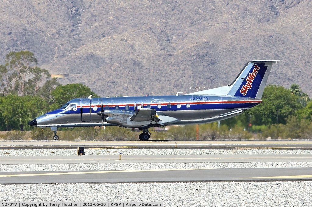N270YV, 1993 Embraer EMB-120ER Brasilia C/N 120.270, At Palm Springs , California