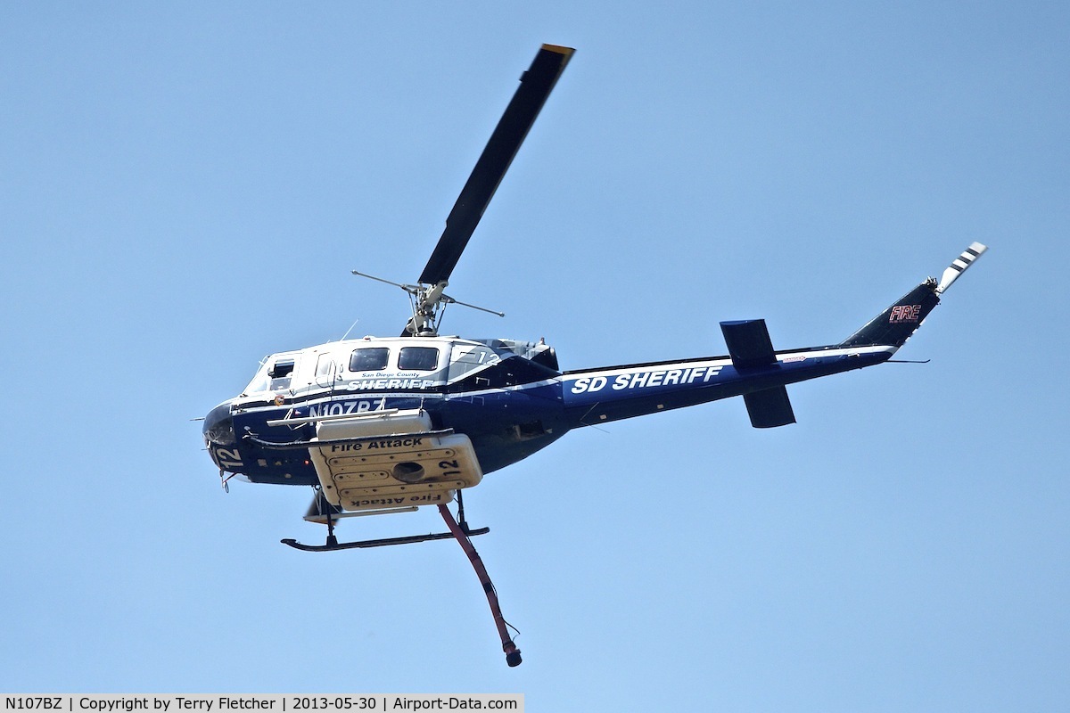 N107BZ, 1968 Bell 205A-1 C/N 30013, Fire-fighting , north of Ramona , California