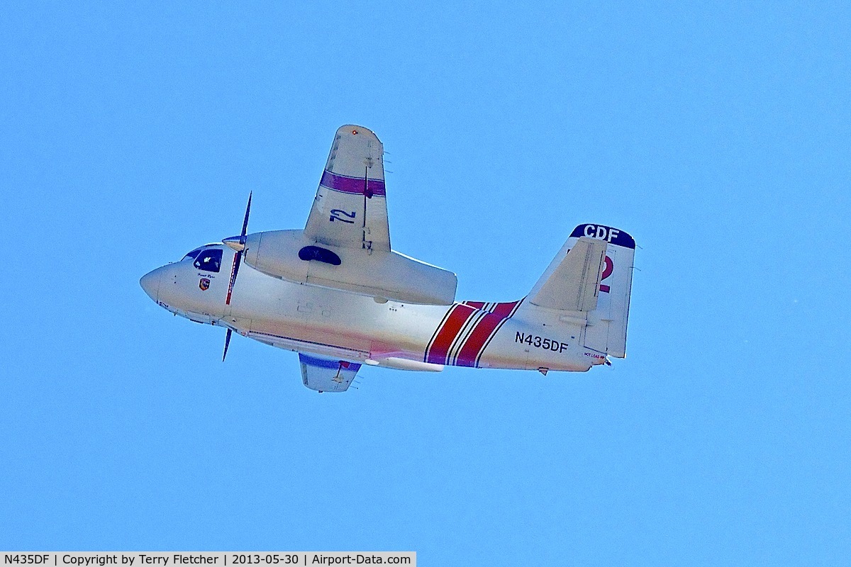 N435DF, 2001 Marsh Aviation S-2F3AT C/N 153573, Fire-fighting , north of Ramona , California