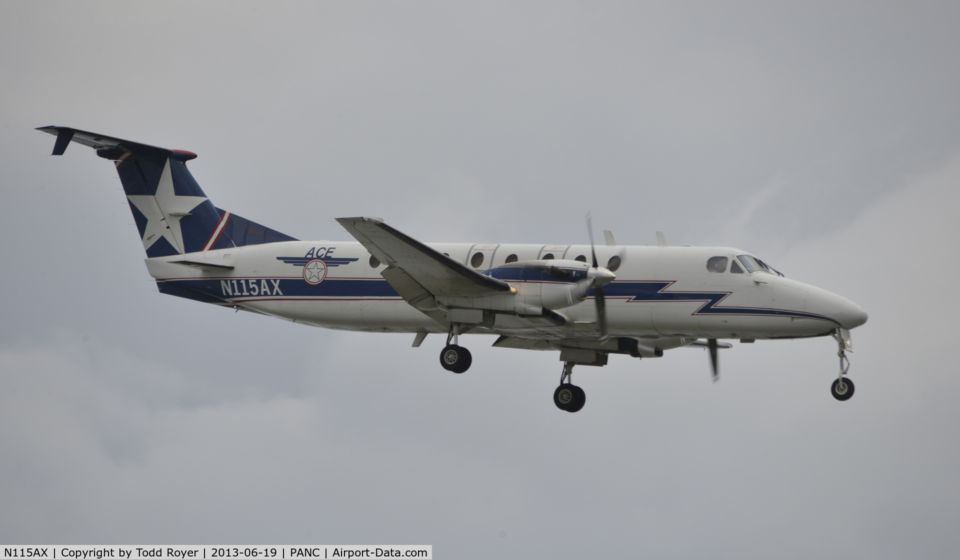 N115AX, 1988 Beech 1900C C/N UC-2, Landing at Anchorage