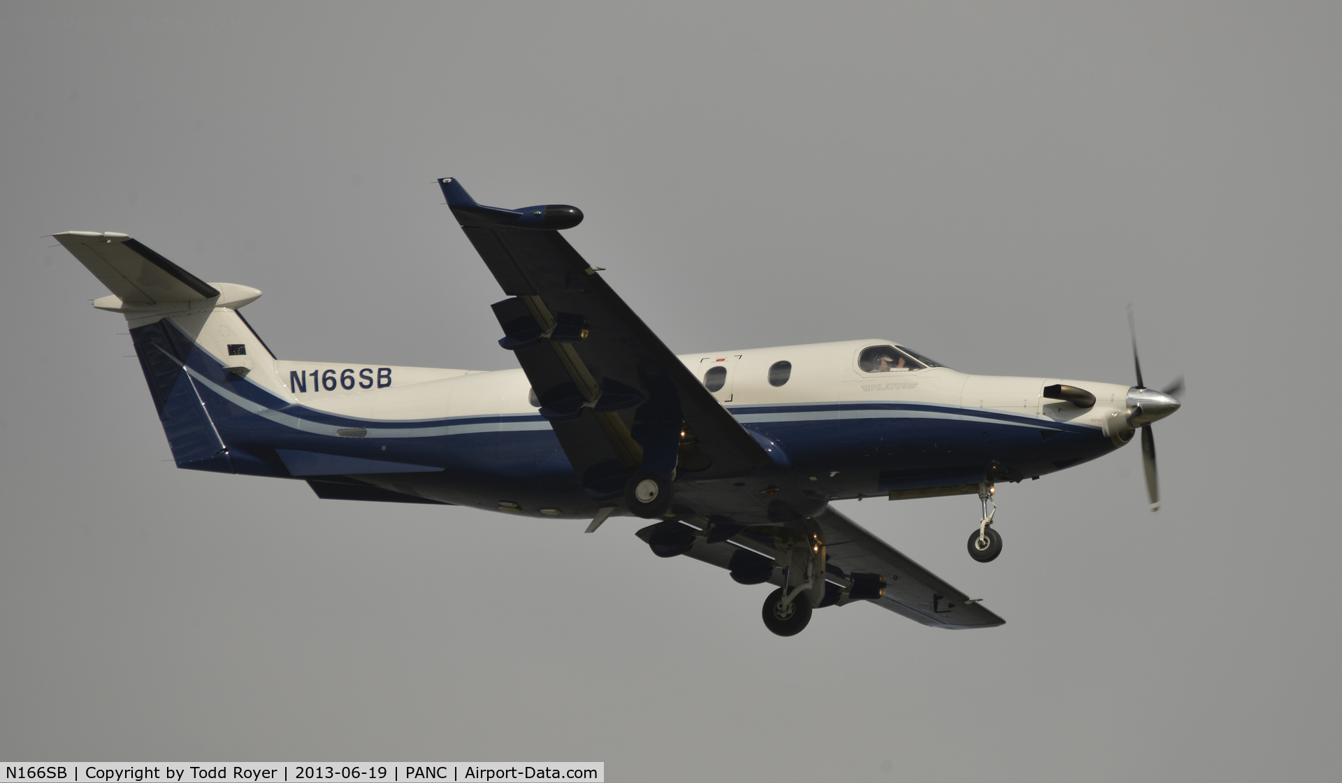 N166SB, 1999 Pilatus PC-12/45 C/N 310, Arriving at Anchorage