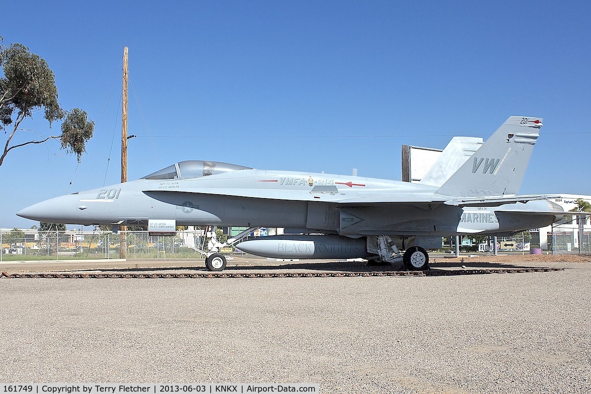 161749, McDonnell Douglas F/A-18A Hornet C/N 0108/A077, Displayed at the Flying Leatherneck Aviation Museum in San Diego, California