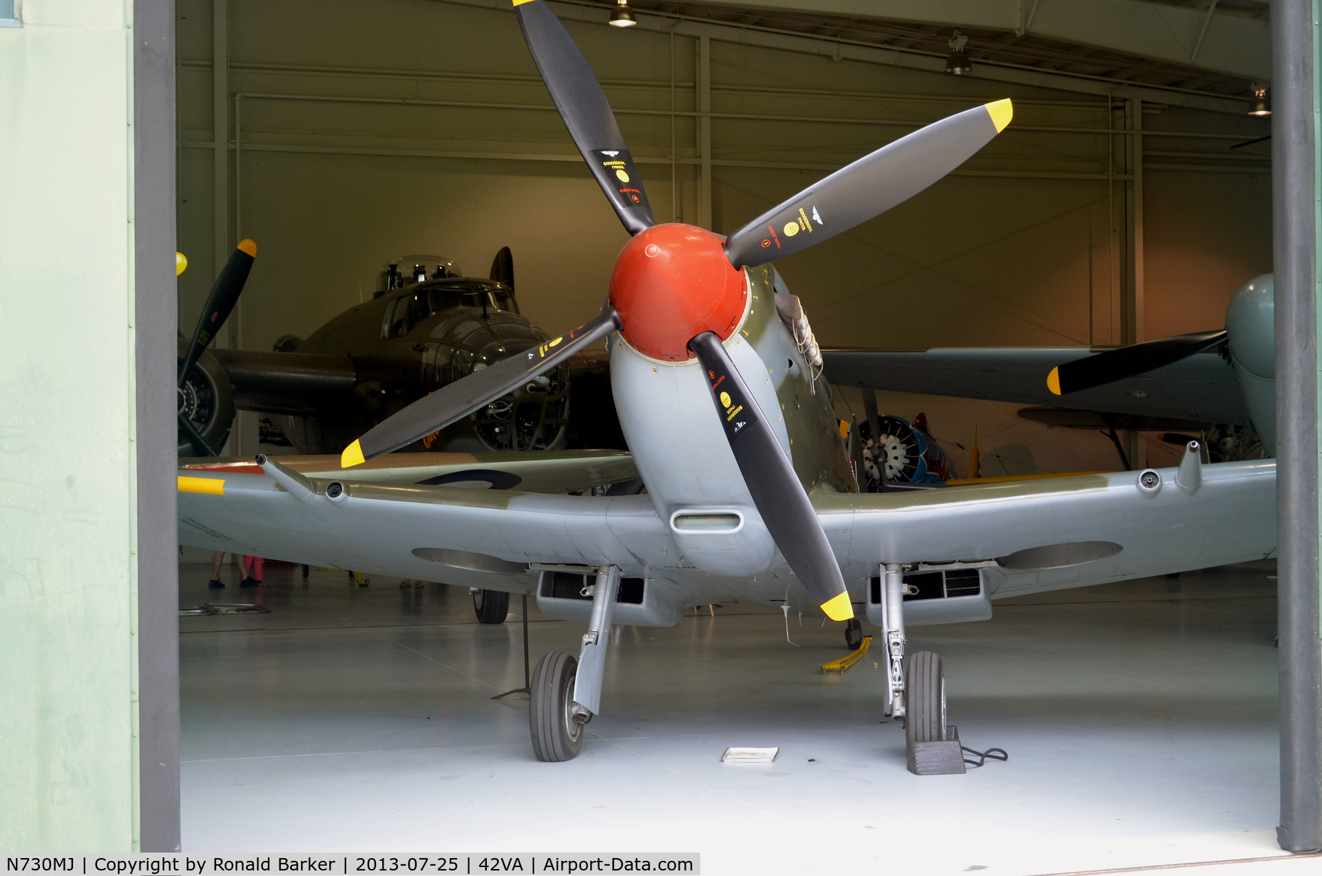 N730MJ, 1943 Supermarine 361 Spitfire HF.IXe C/N CBAF.7243, Spitfire, Military Aviation Museum, Pungo, VA
