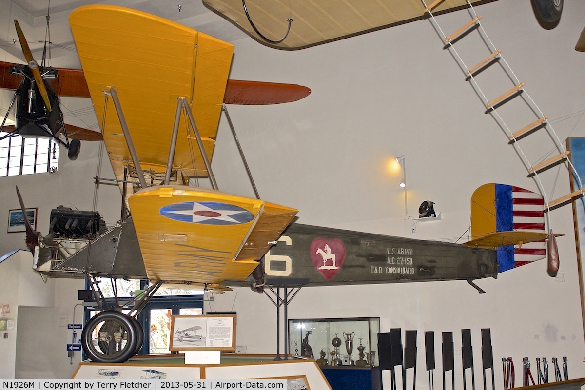 N1926M, Consolidated PT-1 C/N AC27150, San Diego Air & Space Museum, Balboa Park, San Diego, California