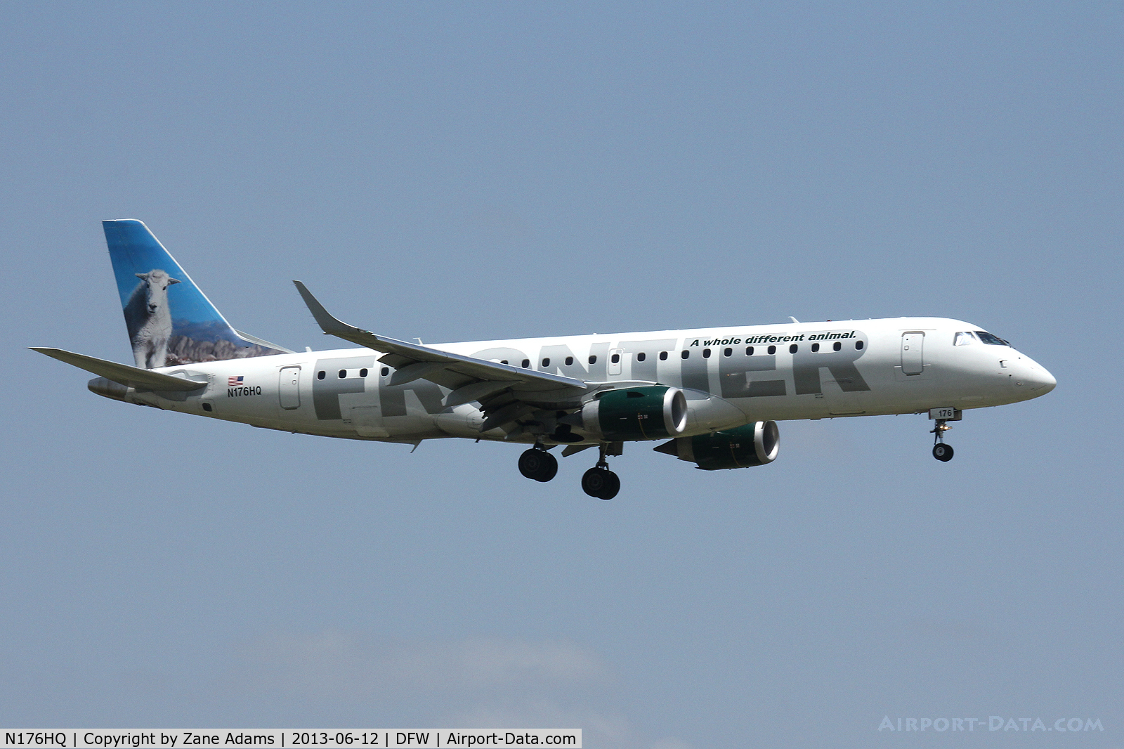 N176HQ, 2011 Embraer 190AR (ERJ-190-100IGW) C/N 19000461, Landing at DFW Airport