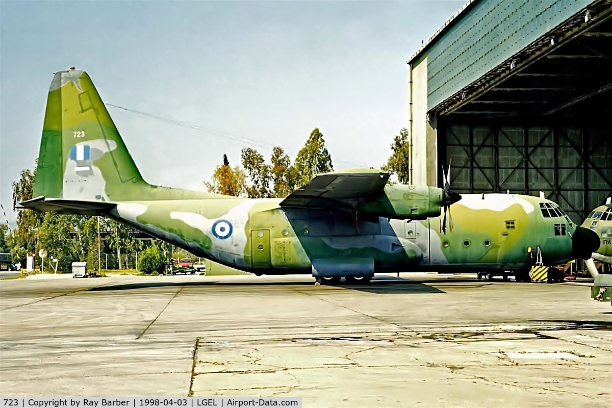 723, 1959 Lockheed C-130B Hercules C/N 282-3518, Lockheed C-130B Hercules [3518] (Greek Air Force) Elefsis~SX 03/04/1998