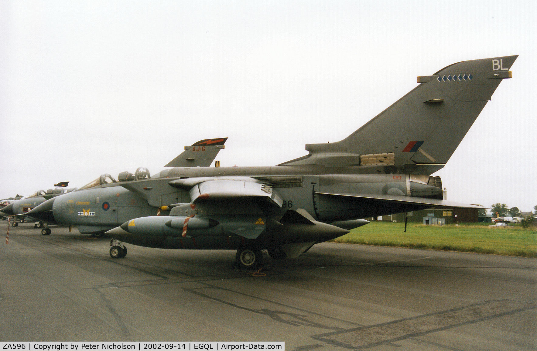 ZA596, 1982 Panavia Tornado GR.4 C/N 113/BS037/3060, Tornado GR.4, callsign Scarab 1, of 14 Squadron on display at the 2002 RAF Leuchars Airshow.