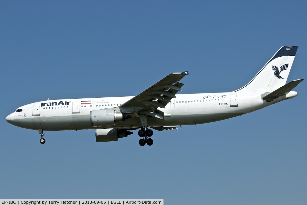 EP-IBC, 1992 Airbus A300B4-605R C/N 632, On approach to London Heathrow