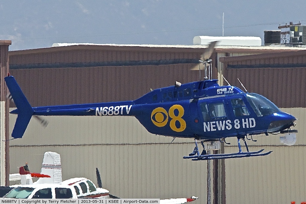 N688TV, Bell 206B JetRanger C/N 2642, At Gillespie Field San Diego