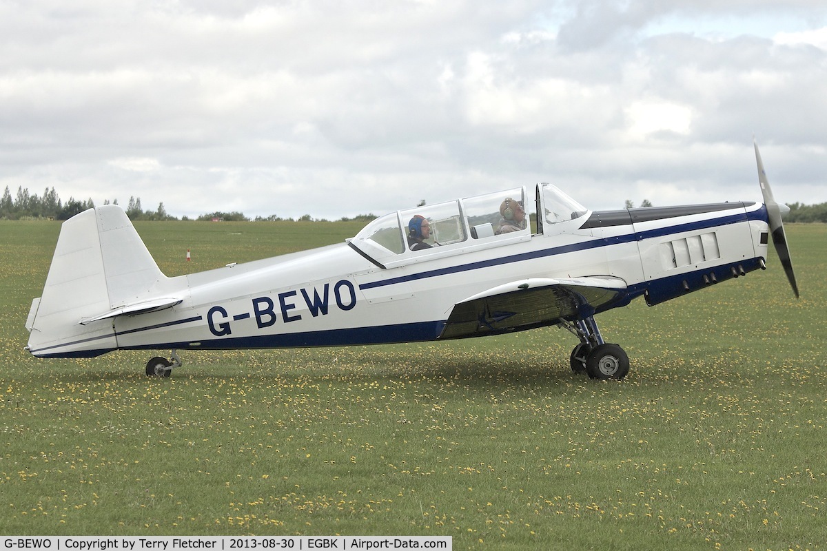 G-BEWO, 1966 Zlin Z-326 Trener Master C/N 915, At the 2013 Light Aircraft Association Rally at Sywell in the UK