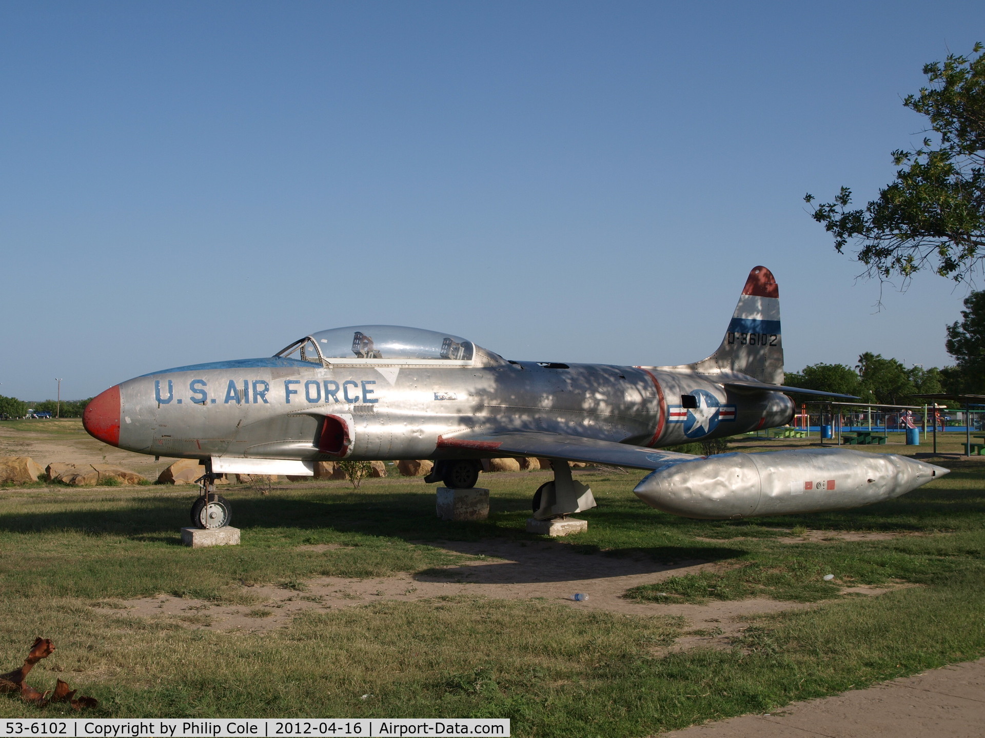 53-6102, 1953 Lockheed T-33A Shooting Star C/N 580-9723, Maverick County Lake Park, Eagle Pass