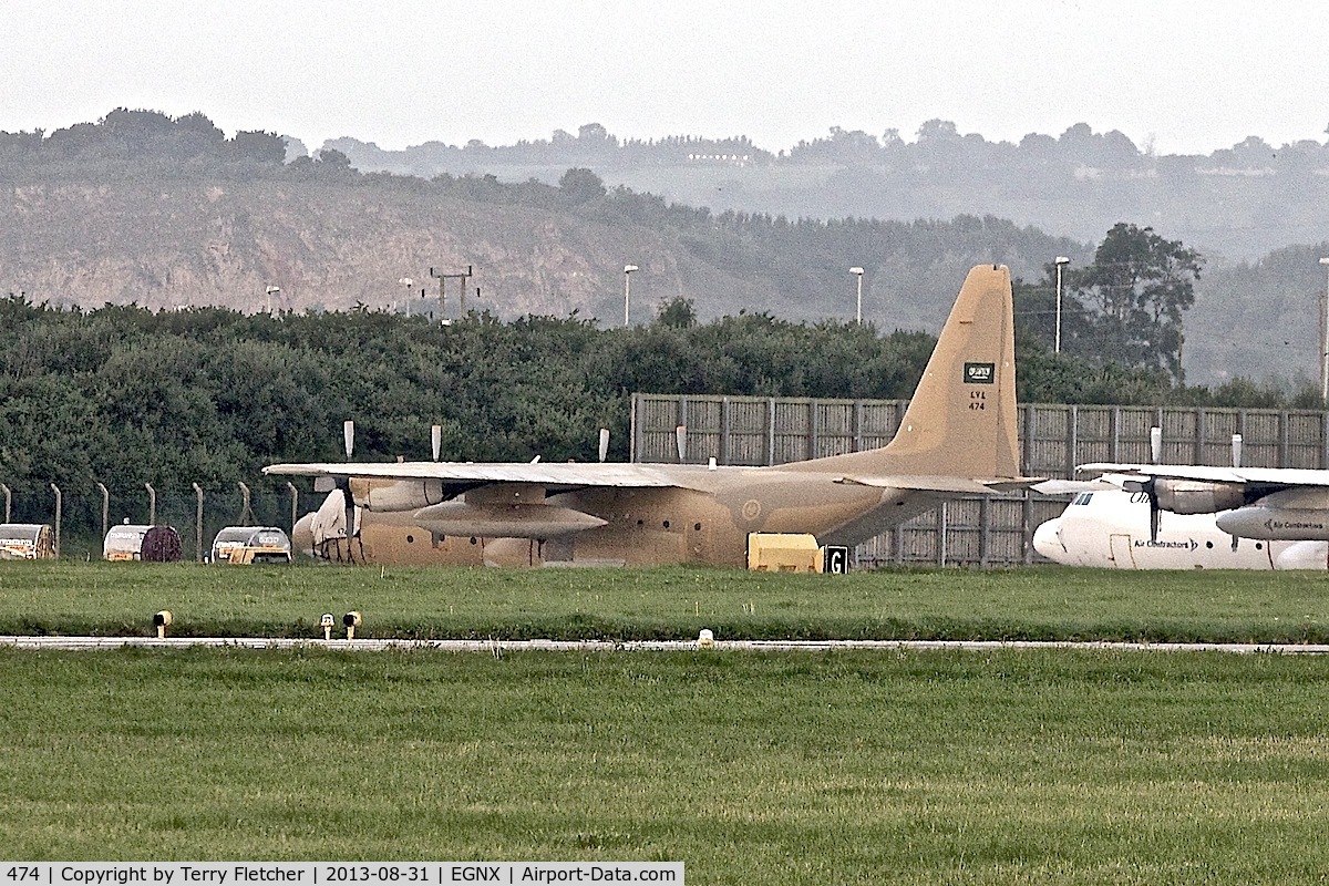 474, 1990 Lockheed C-130H Hercules C/N 382-5252, Royal Saudi AF Hercules At East Midlands Airport