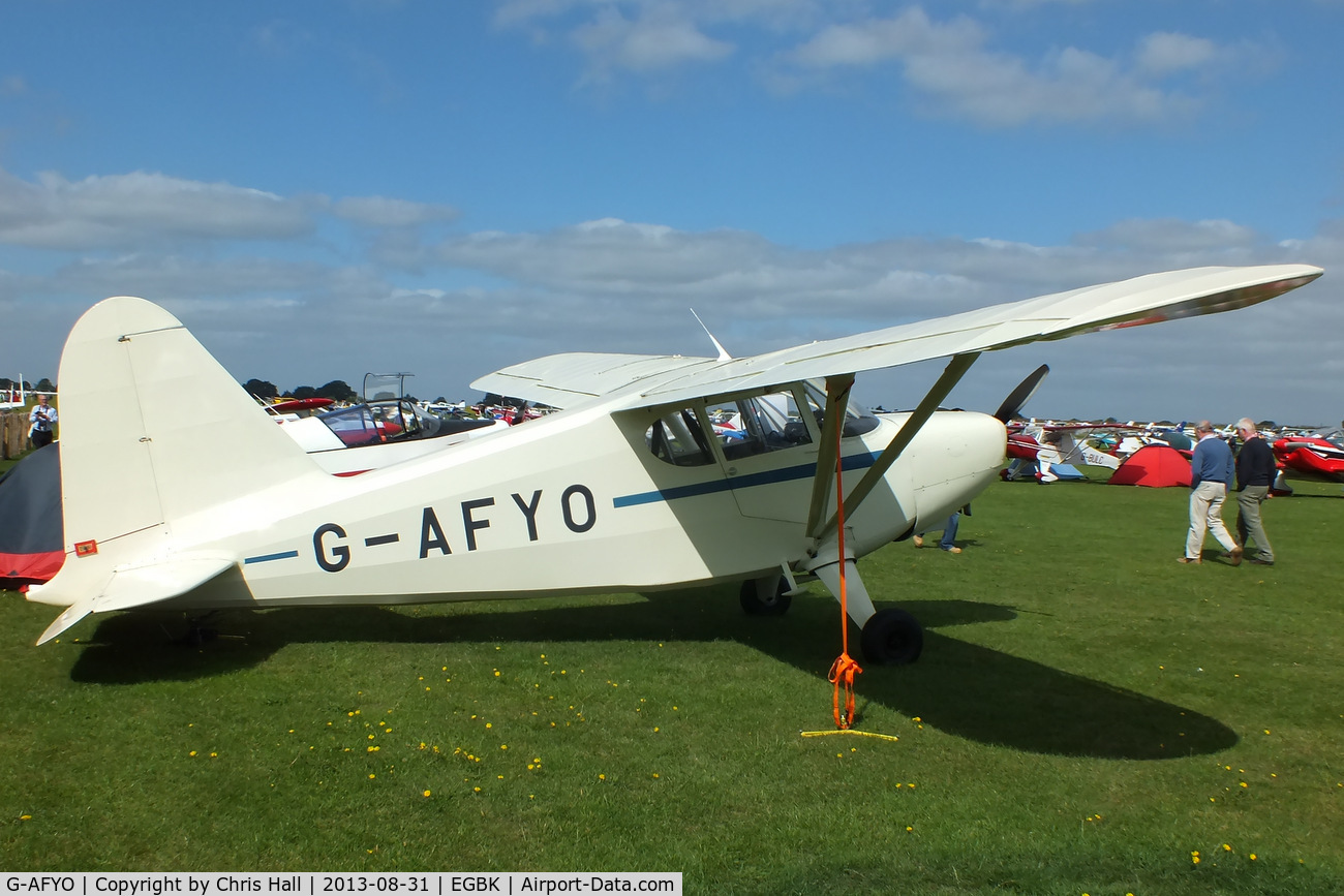 G-AFYO, 1939 Stinson HW-75 C/N 7039, at the LAA Rally 2013, Sywell