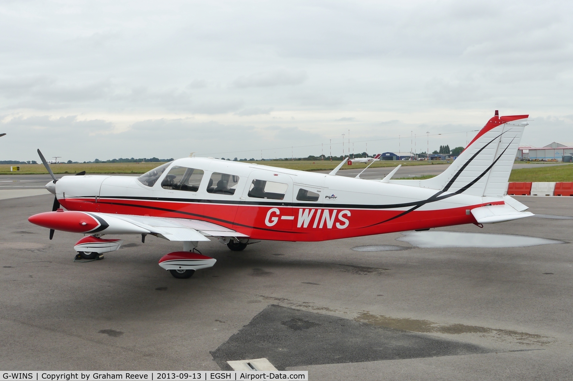 G-WINS, 1976 Piper PA-32-300 Cherokee Six Cherokee Six C/N 32-7640065, Parked at Norwich.