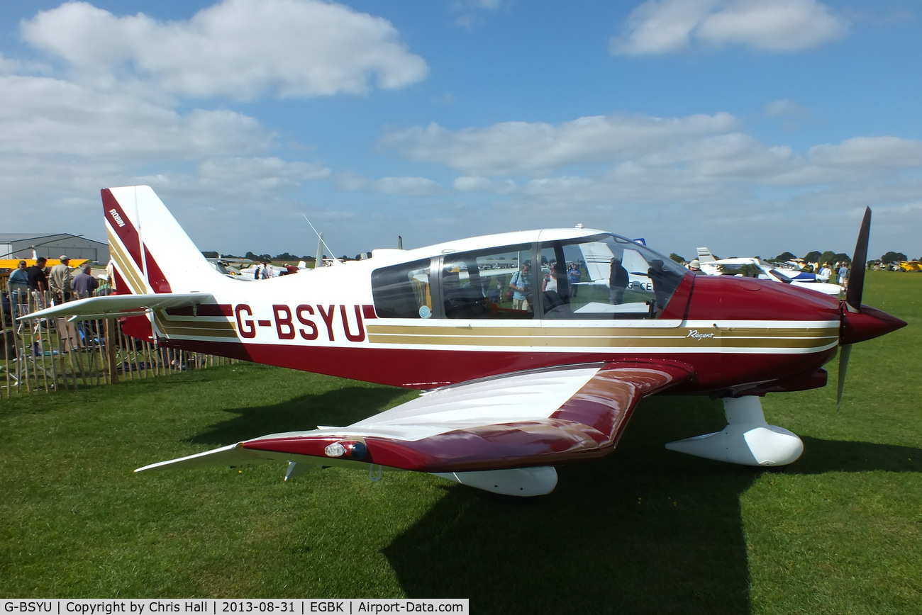 G-BSYU, 1990 Robin DR-400-180 Regent Regent C/N 2027, at the LAA Rally 2013, Sywell