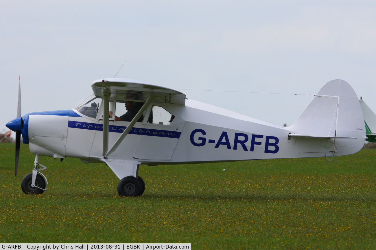 G-ARFB, 1960 Piper PA-22-150 Caribbean C/N 22-7518, at the LAA Rally 2013, Sywell