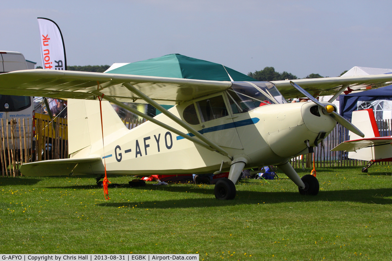 G-AFYO, 1939 Stinson HW-75 C/N 7039, at the LAA Rally 2013, Sywell