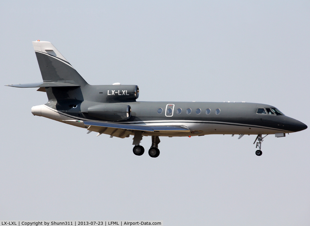 LX-LXL, 2001 Dassault Falcon 50EX C/N 315, Landing rwy 31R
