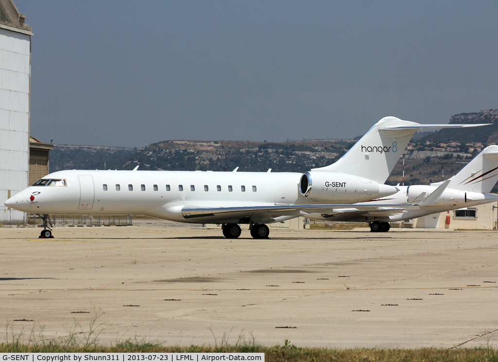G-SENT, 2001 Bombardier BD-700-1A10 Global Express C/N 9094, Parked at Boussiron area...
