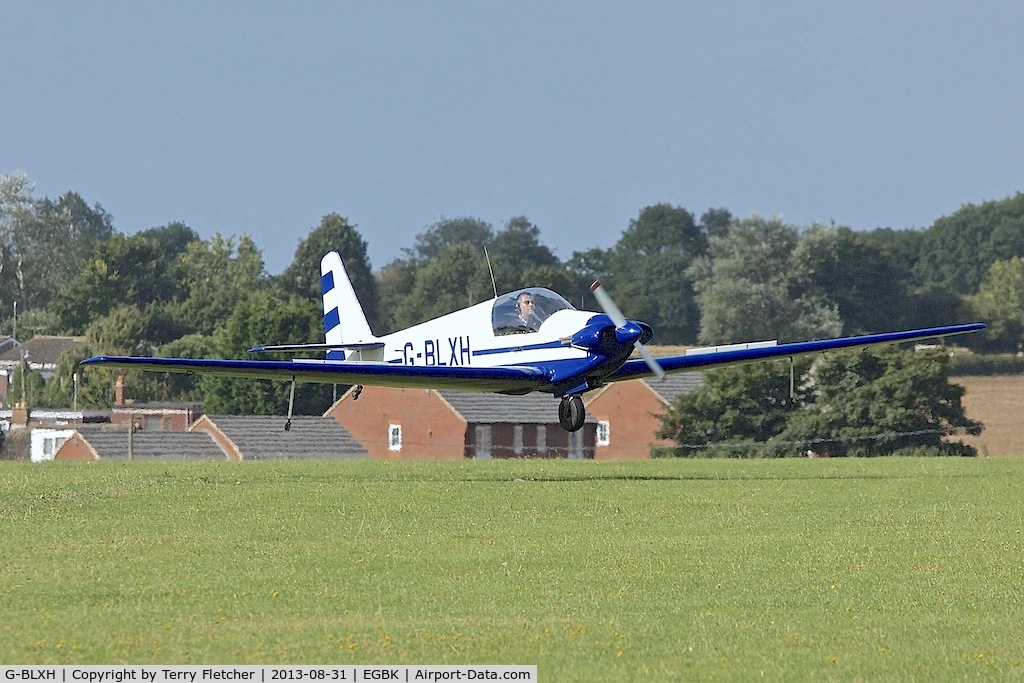 G-BLXH, 1964 Alpavia Fournier RF-3 C/N 39, Arriving at the 2013 Light Aircraft Association Rally at Sywell in the UK