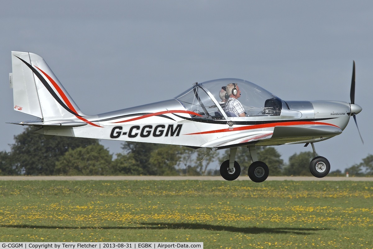 G-CGGM, 2009 Cosmik EV-97 TeamEurostar UK C/N 3401, Arriving at the 2013 Light Aircraft Association Rally at Sywell in the UK