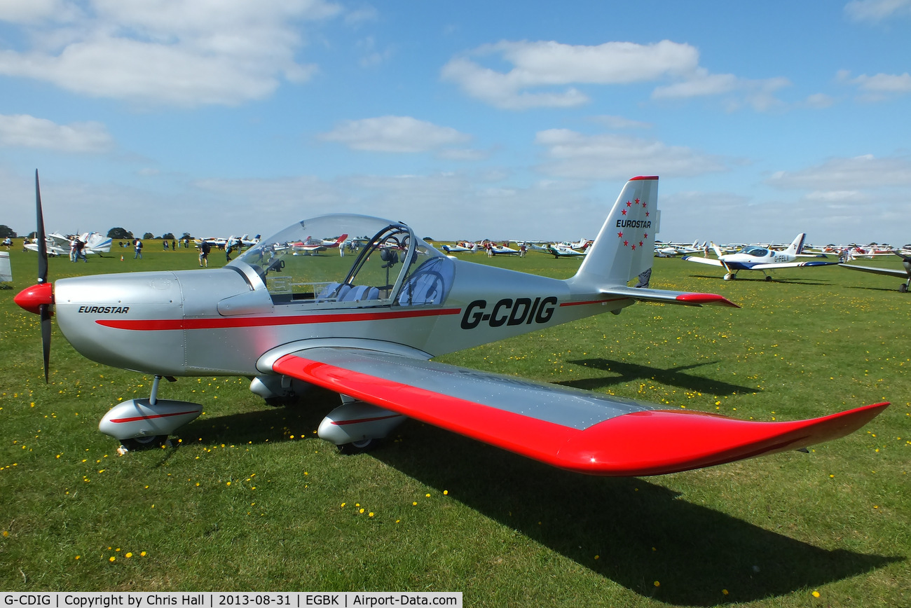 G-CDIG, 2005 Aerotechnik EV-97 Eurostar C/N PFA 315-14353, at the LAA Rally 2013, Sywell