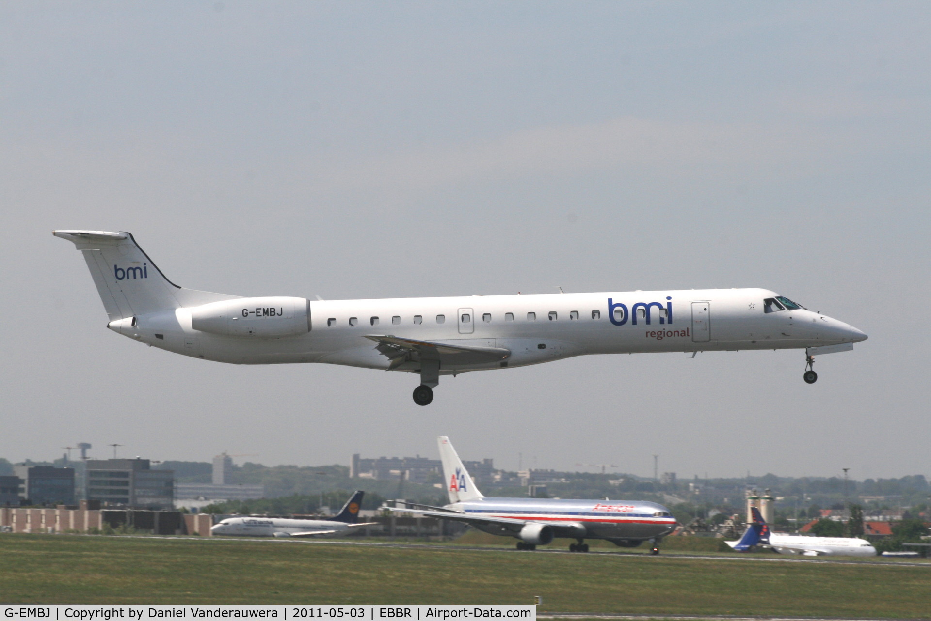 G-EMBJ, 1999 Embraer ERJ-145EU (EMB-145EU) C/N 145134, Flight SN2056 is descending to RWY 02