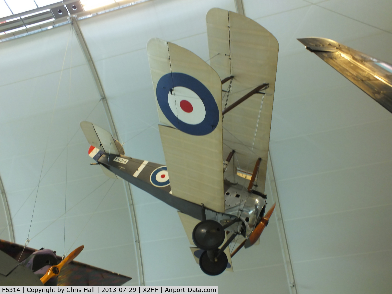 F6314, Sopwith F.1 Camel C/N Not found F6314, Displayed at the RAF Museum, Hendon