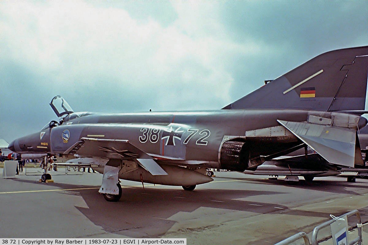 38 72, 1972 McDonnell Douglas F-4F Phantom II C/N 4790, 38+72   McDonnell-Douglas F-4F Phantom II [4790] (German Air Force) RAF Greenham Common~G 23/07/1983. Image from a slide.