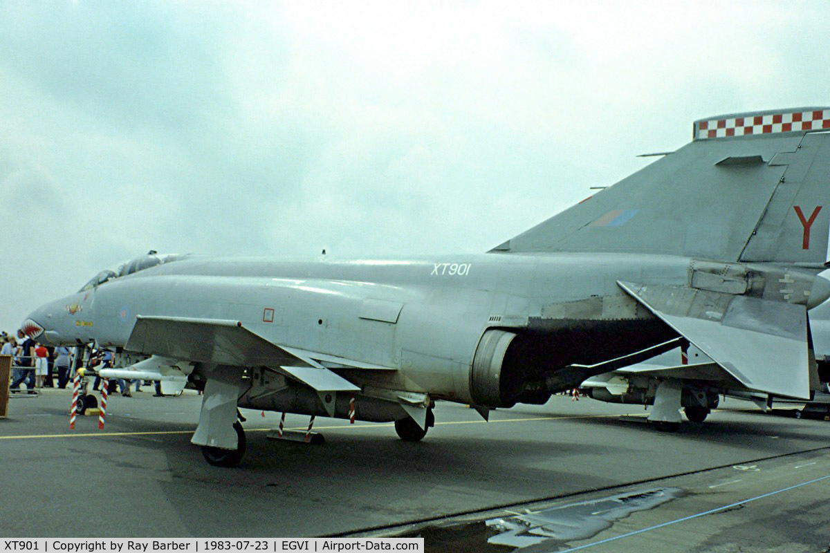 XT901, 1968 McDonnell Douglas Phantom FGR2 C/N 2536, McDonnell-Douglas F-4M FGR.2 Phantom II [2536] (Royal Air Force) RAF Greenham Common~G 23/07/1983. Image from a slide.