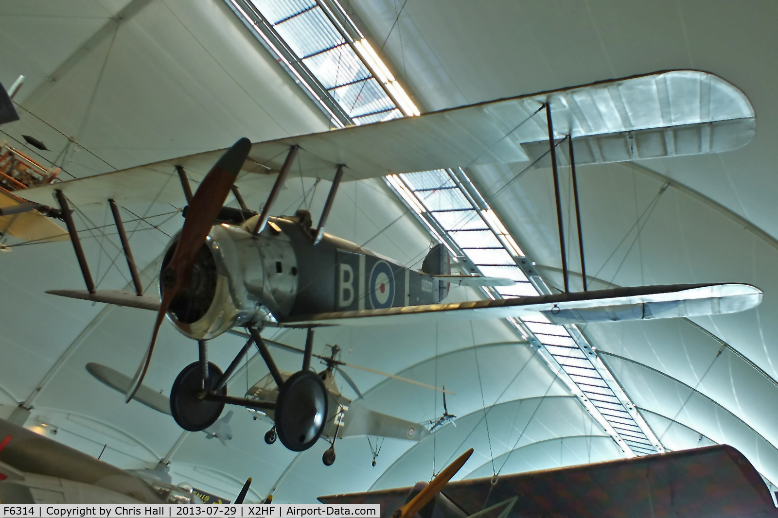 F6314, Sopwith F.1 Camel C/N Not found F6314, Displayed at the RAF Museum, Hendon