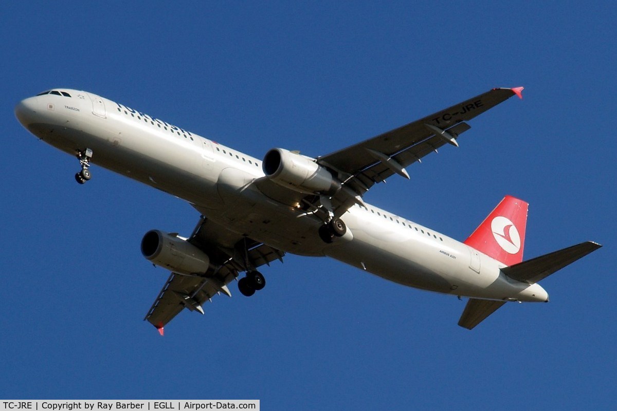 TC-JRE, 2007 Airbus A321-231 C/N 3126, Airbus A321-231 [3126] (THY Turkish Airlines) Home~G 02/10/2009. On approach 27R.