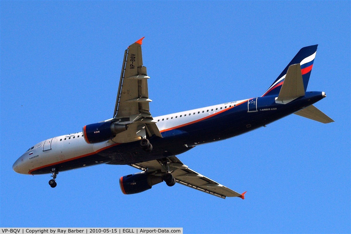 VP-BQV, 2006 Airbus A320-214 C/N 2920, Airbus A320-214 [2920] (Aeroflot Russian Airlines) Home~G 15/05/2010 On approach 27R.