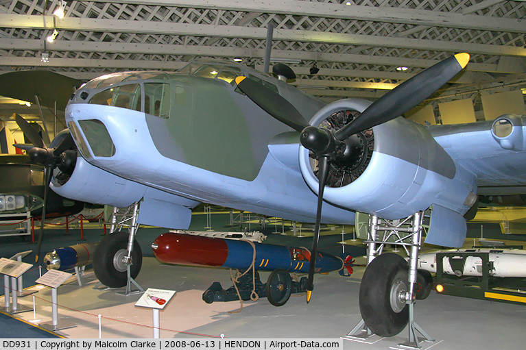 DD931, Bristol Beaufort VIII C/N Composite, Bristol 152 Beaufort at The RAF Museum, Hendon in June 2008.