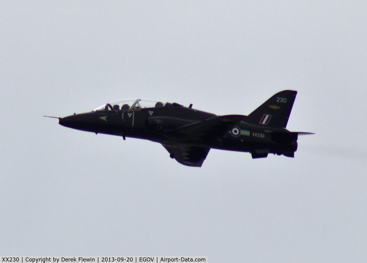 XX230, 1978 Hawker Siddeley Hawk T.1A C/N 066/312066, Hawk T.1 coded 230 of 208(R) Sqn, downwind for runway 14 at RAF Valley Anglesey.