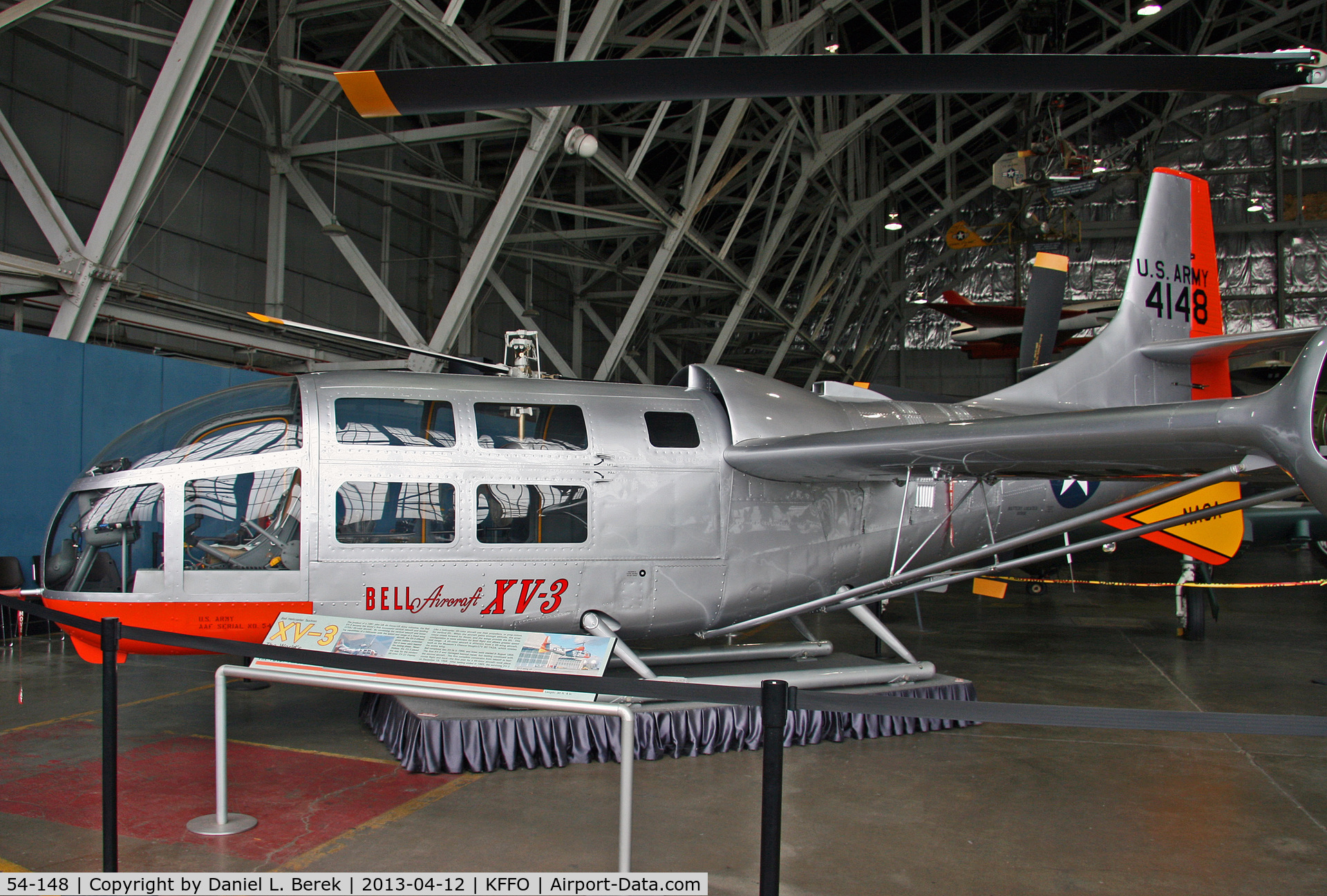 54-148, 1954 Bell XH-33-BF C/N 54148, This was one of several experimental V/STOL aircraft of the 1950s.