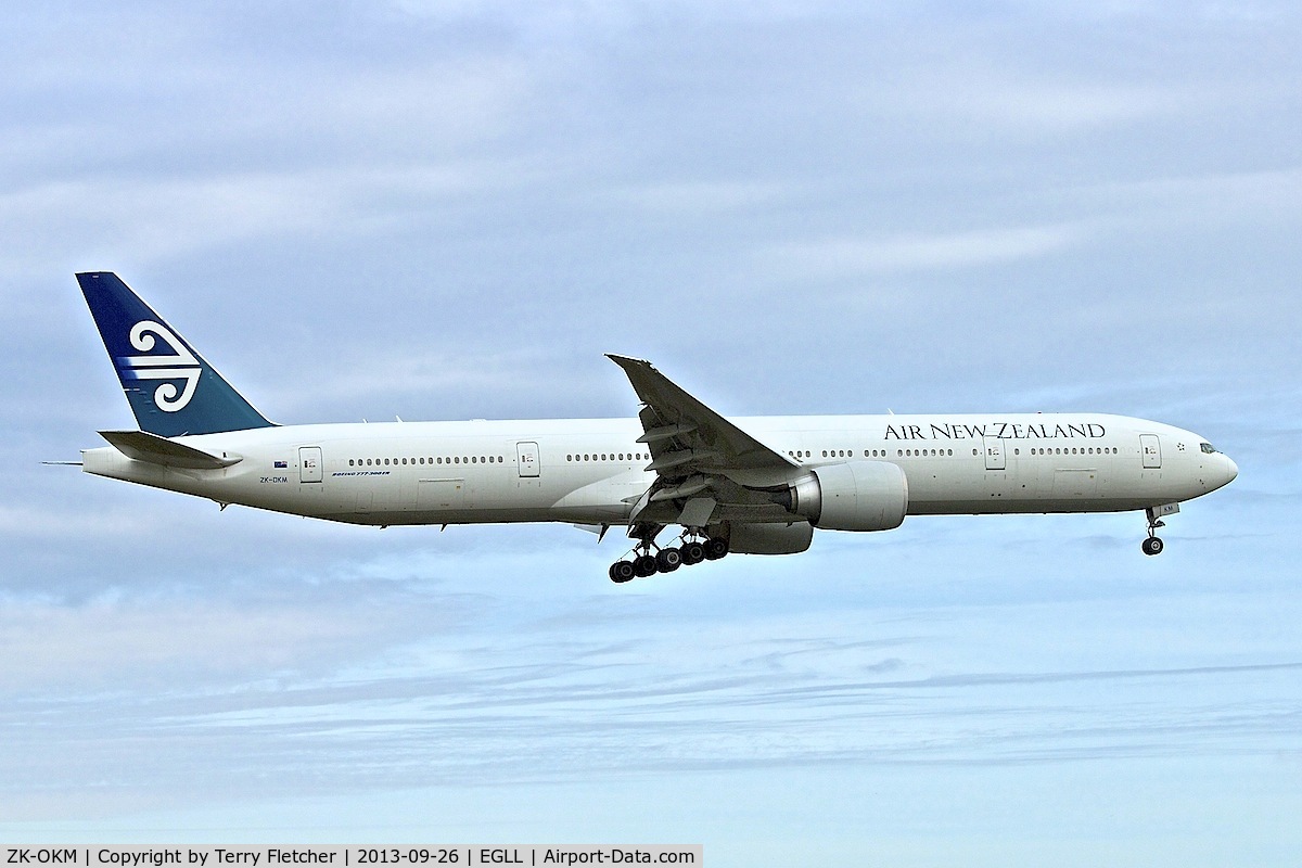 ZK-OKM, 2010 Boeing 777-306/ER C/N 38405, Air New Zealand ' Boeing 777-319ER, c/n: 38405 at Heathrow