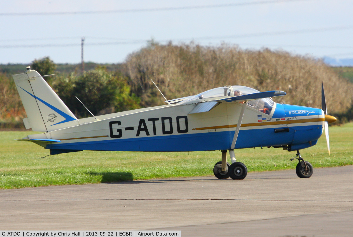 G-ATDO, 1965 Bolkow Bo-208C Junior C/N 576, at Breighton's Heli Fly-in, 2013