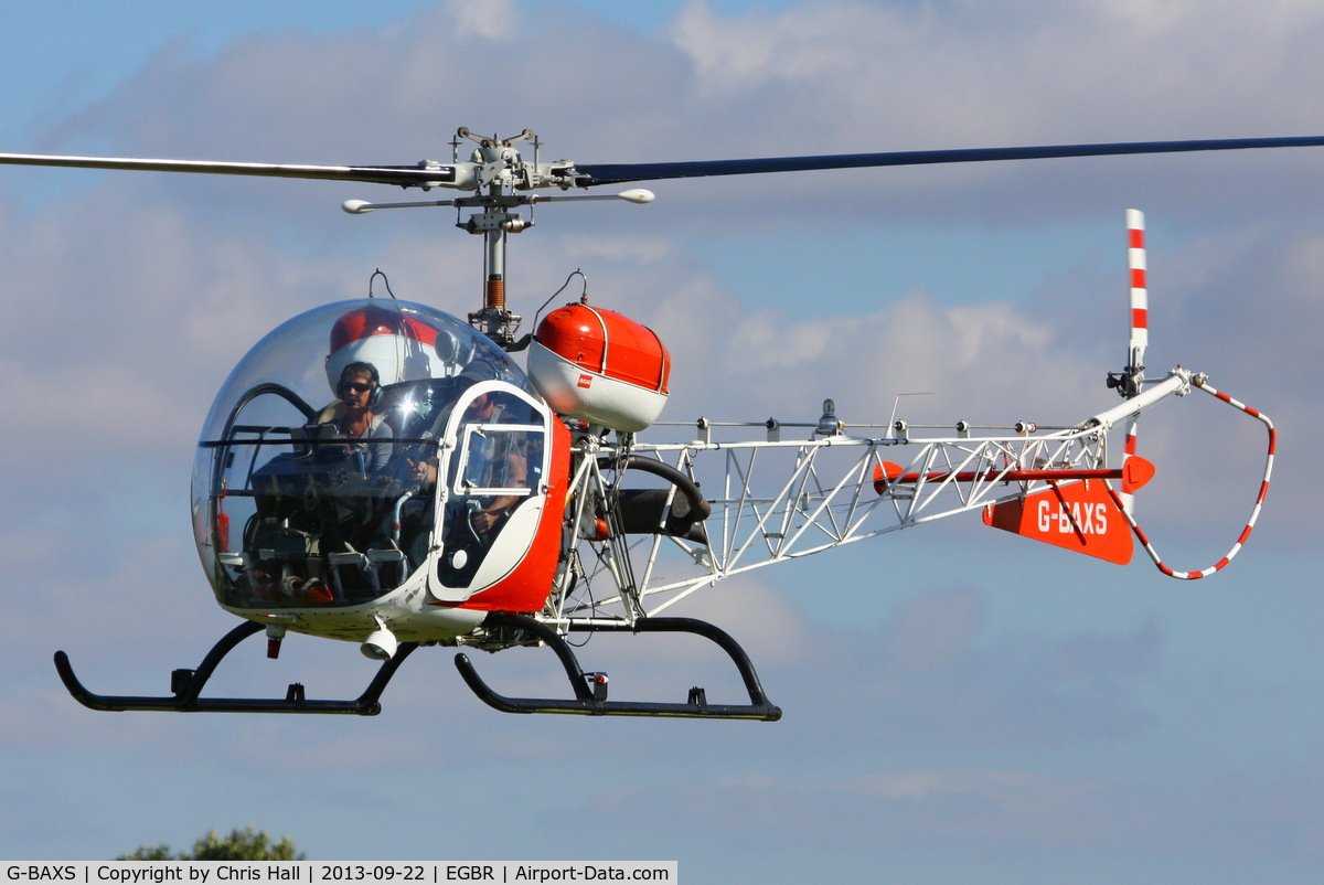 G-BAXS, 1969 Bell 47G-5 C/N 7908, at Breighton's Heli Fly-in, 2013