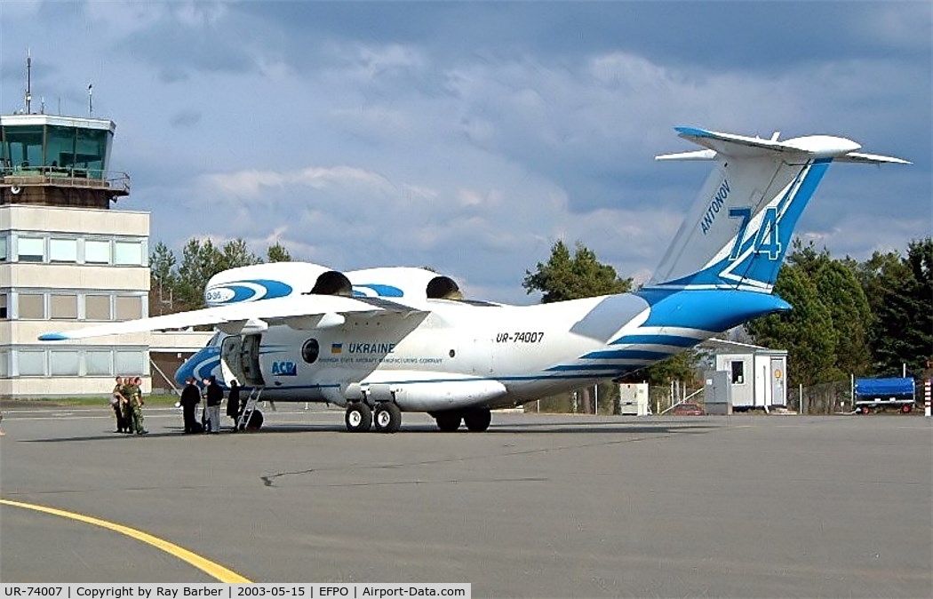 UR-74007, 1992 Antonov An-74-200 C/N 36547095903, Antonov An-74-200 [36547095903] (Aero-Charter Airlines) Pori~OH 15/05/2003