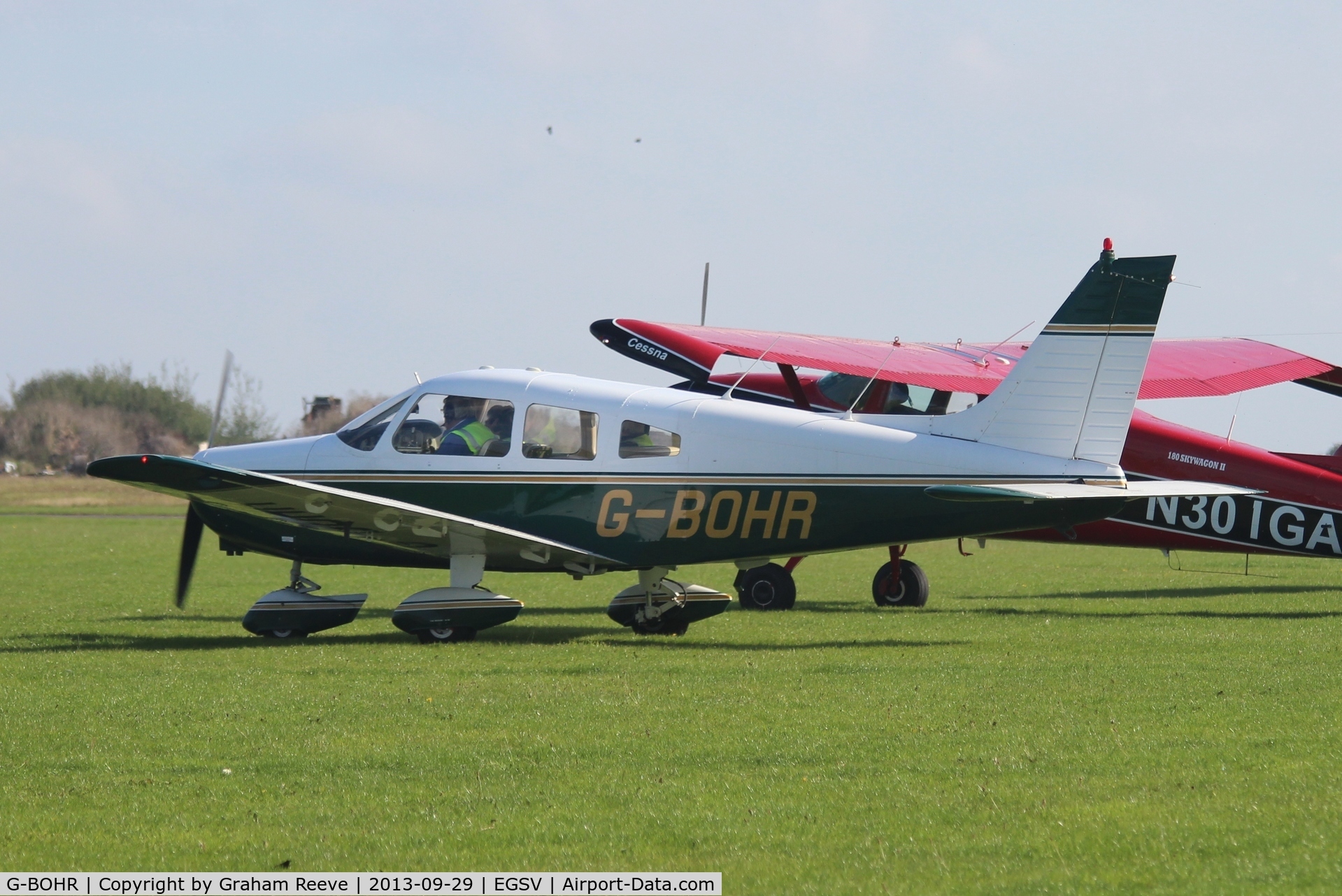 G-BOHR, 1974 Piper PA-28-151 Cherokee Warrior C/N 28-7515245, Just landed.