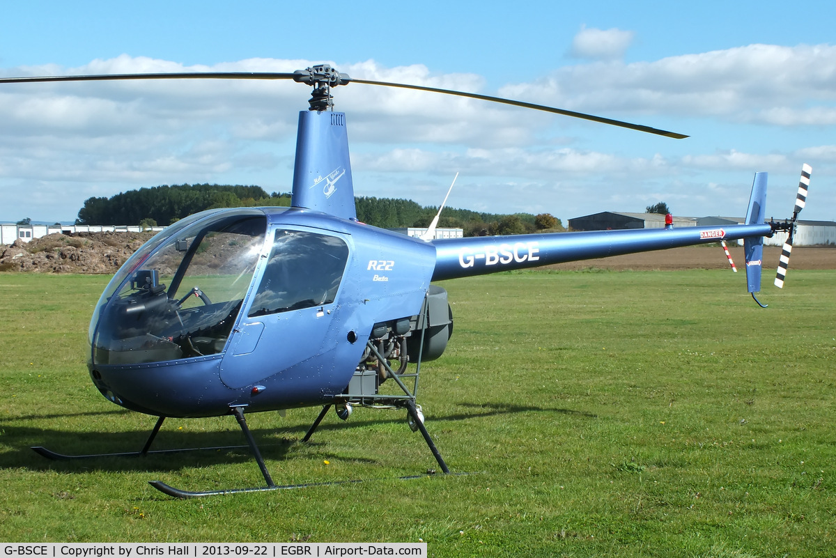 G-BSCE, 1989 Robinson R22 Beta C/N 1245, at Breighton's Heli Fly-in, 2013